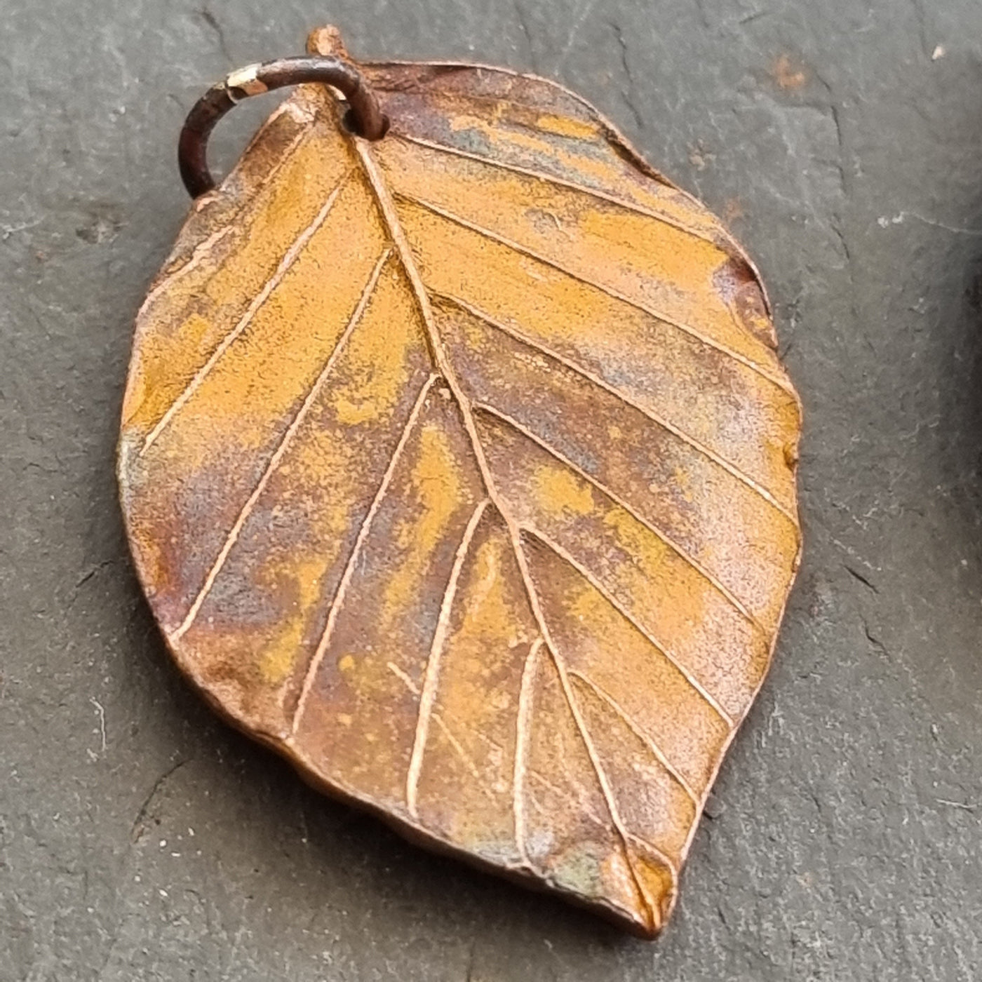 Handcrafted Copper Beech Leaf Necklace