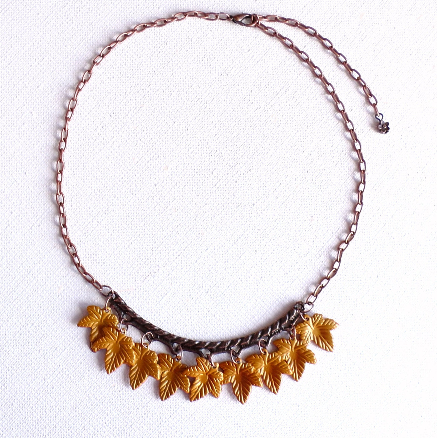 Copper Autumn Leaves Necklace