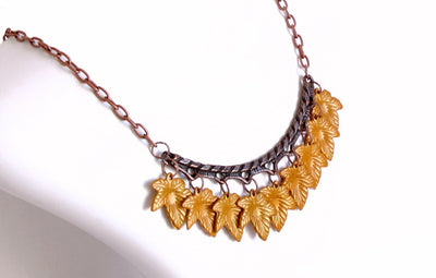 Copper Autumn Leaves Necklace