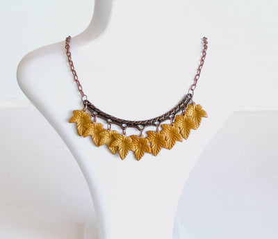 Copper Autumn Leaves Necklace
