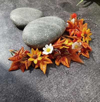 Polymer Clay Maple Leaf Bracelet