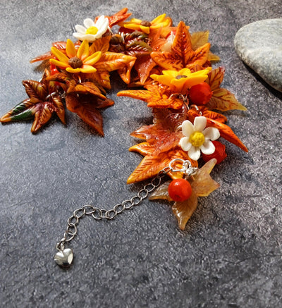 Polymer Clay Maple Leaf Bracelet