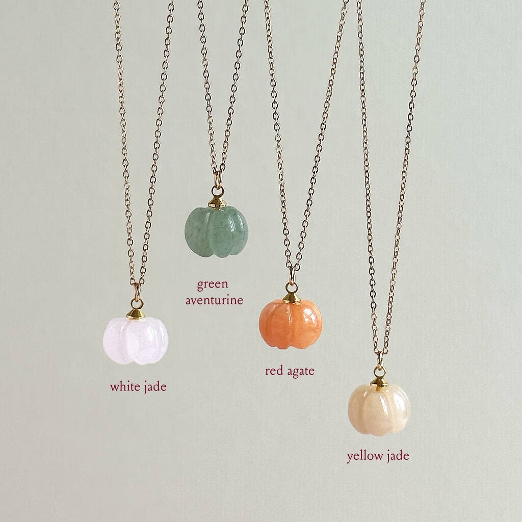 Gemstone Pumpkin Necklace