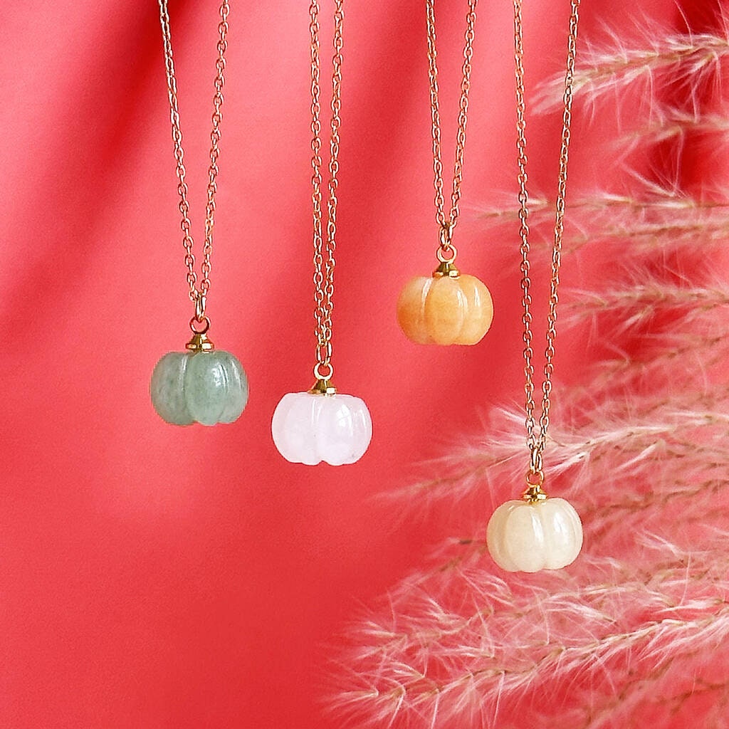 Gemstone Pumpkin Necklace