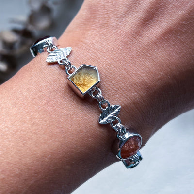 Dendritic Agate Silver Bracelet