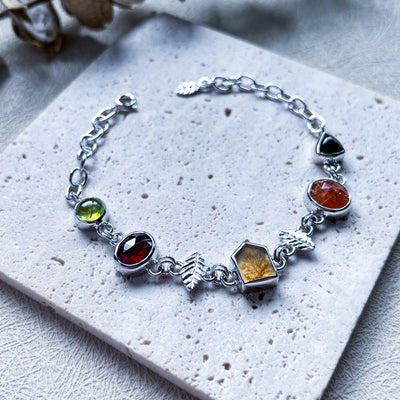 Dendritic Agate Silver Bracelet