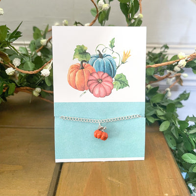 Pumpkin Charm Silver Plated Bracelet