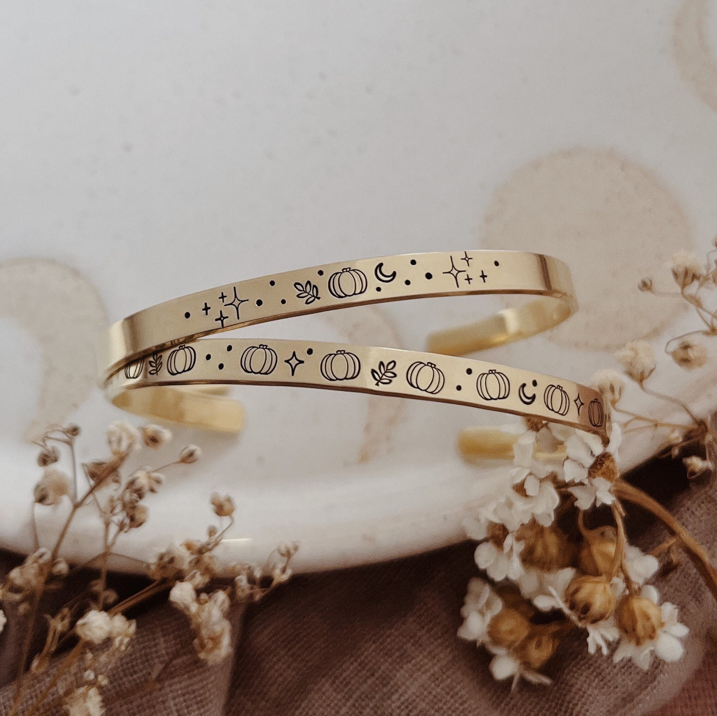 Pumpkin Wreath Cuff Bracelet