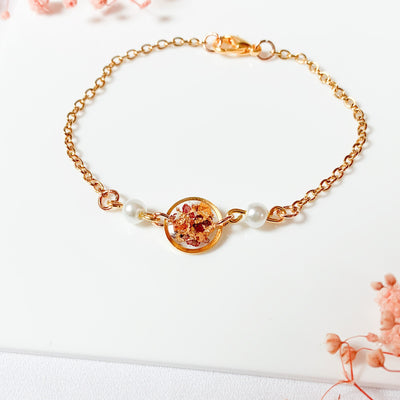 Wildflower Resin Pressed Leaf Bracelet