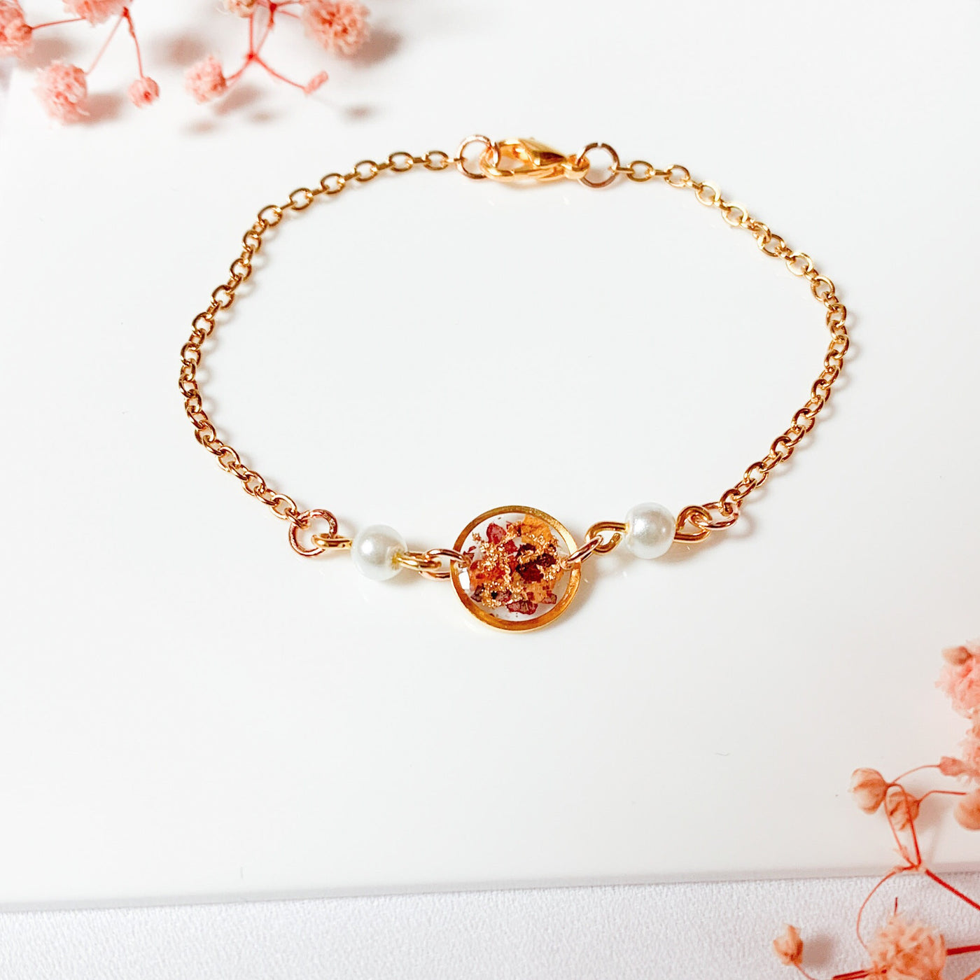 Wildflower Resin Pressed Leaf Bracelet