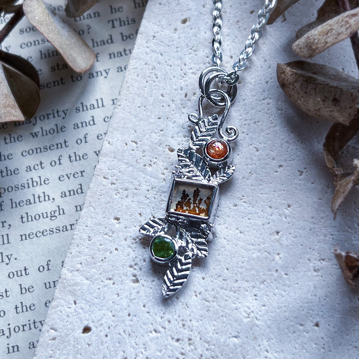 Autumn Sunstone Peridot Necklace