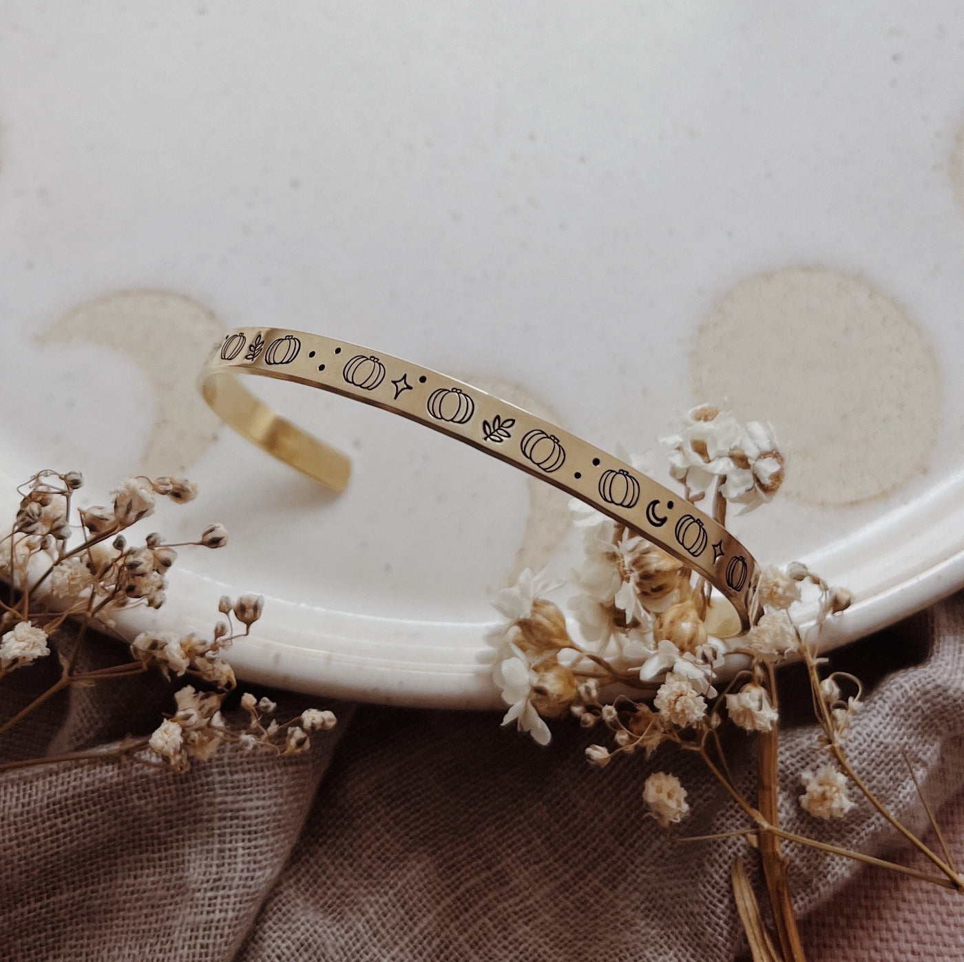 Pumpkin Wreath Cuff Bracelet