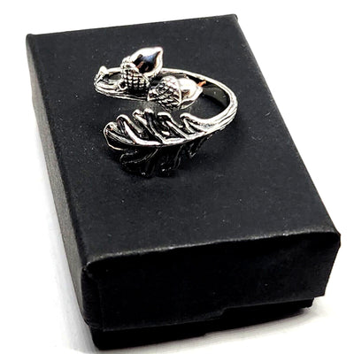 Oak Leaf Acorn Adjustable Sterling Silver Ring