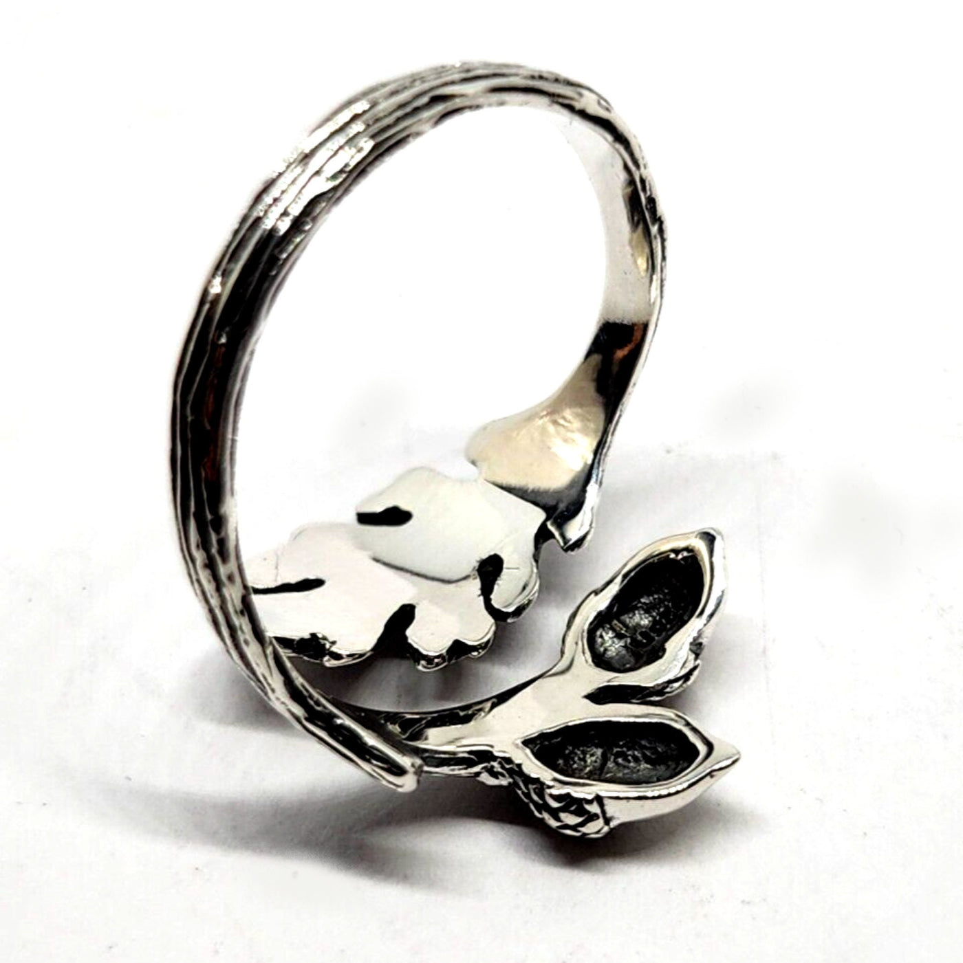 Oak Leaf Acorn Adjustable Sterling Silver Ring