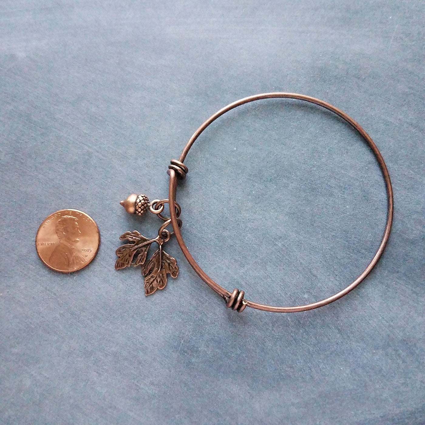 Oak Leaf Acorn Copper Bracelet