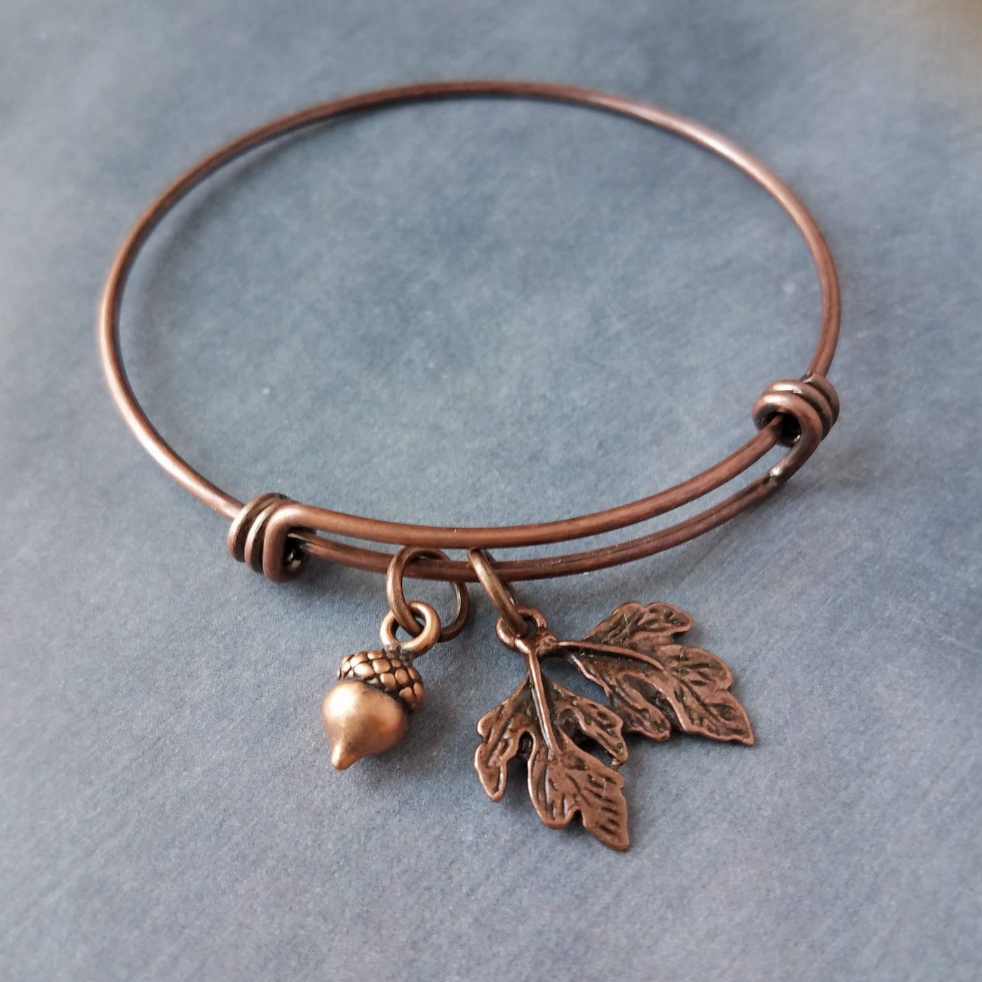 Oak Leaf Acorn Copper Bracelet
