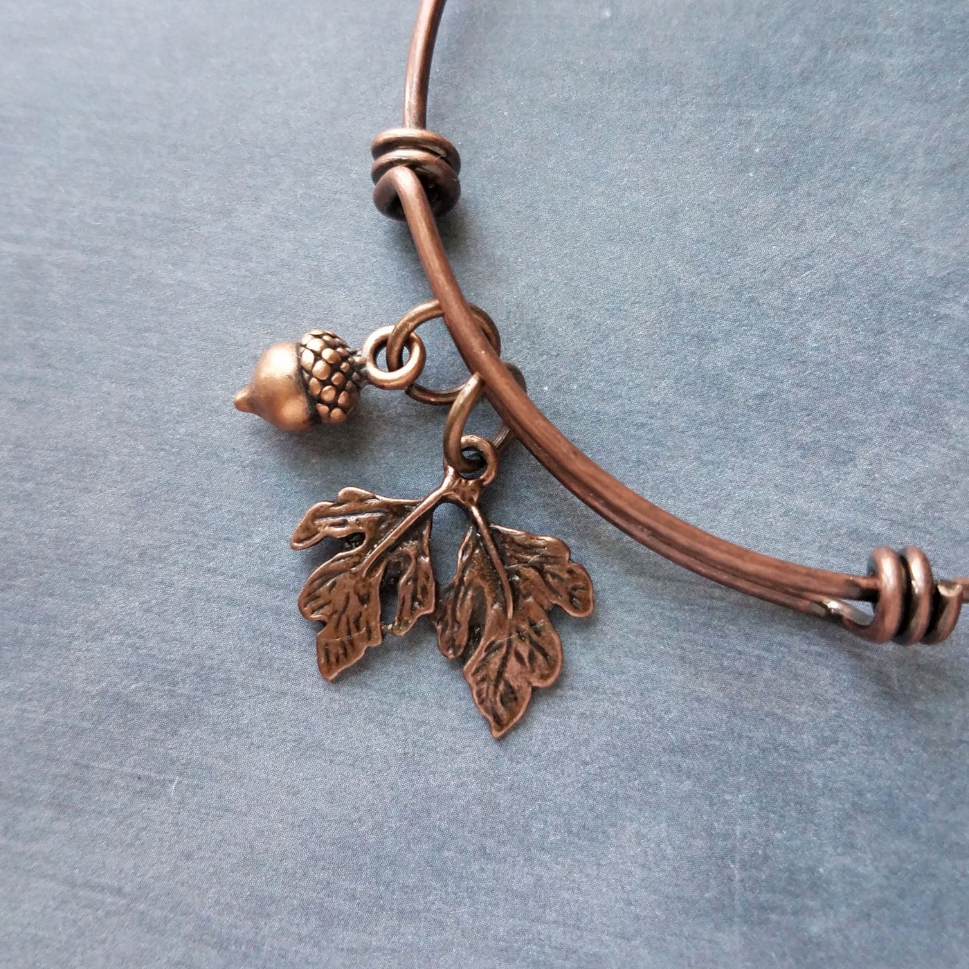 Oak Leaf Acorn Copper Bracelet