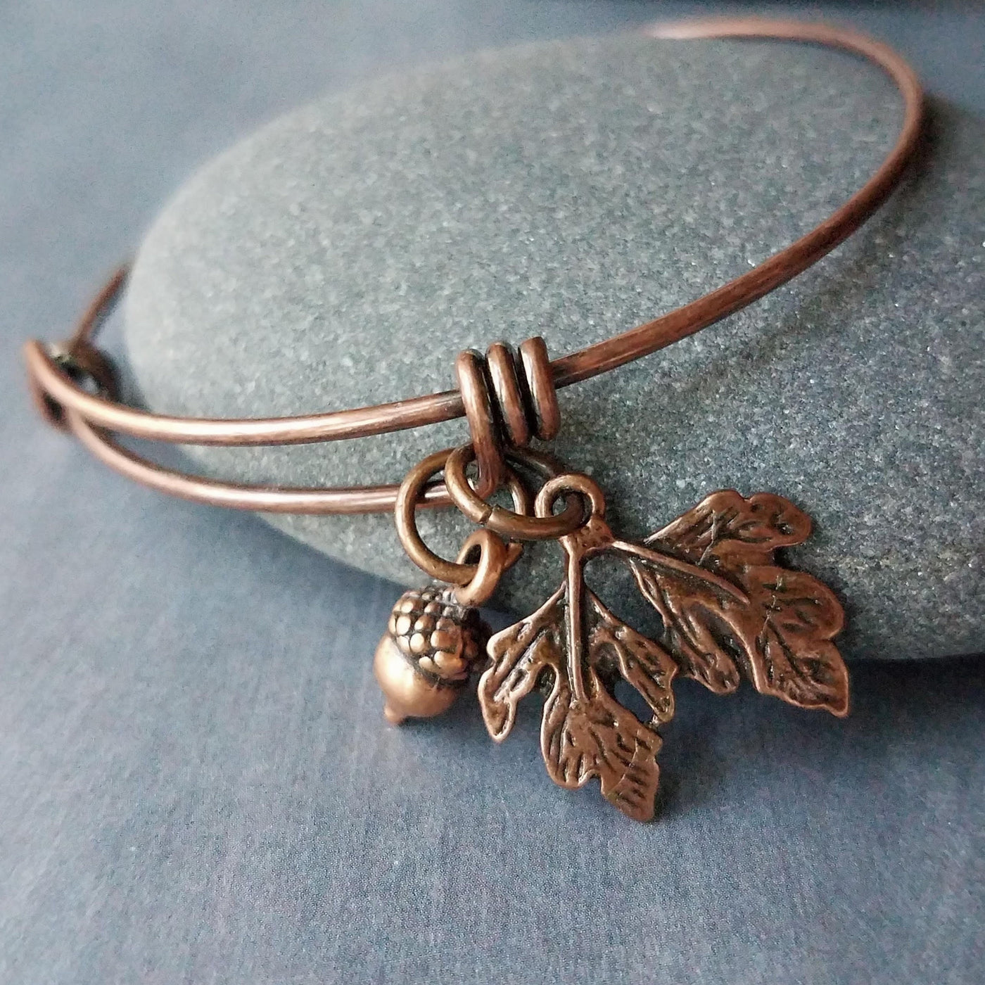 Oak Leaf Acorn Copper Bracelet