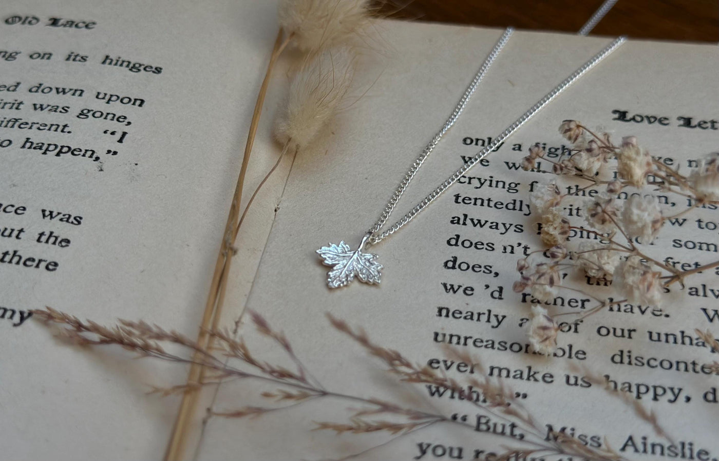 Silver Maple Leaf Dainty Necklace