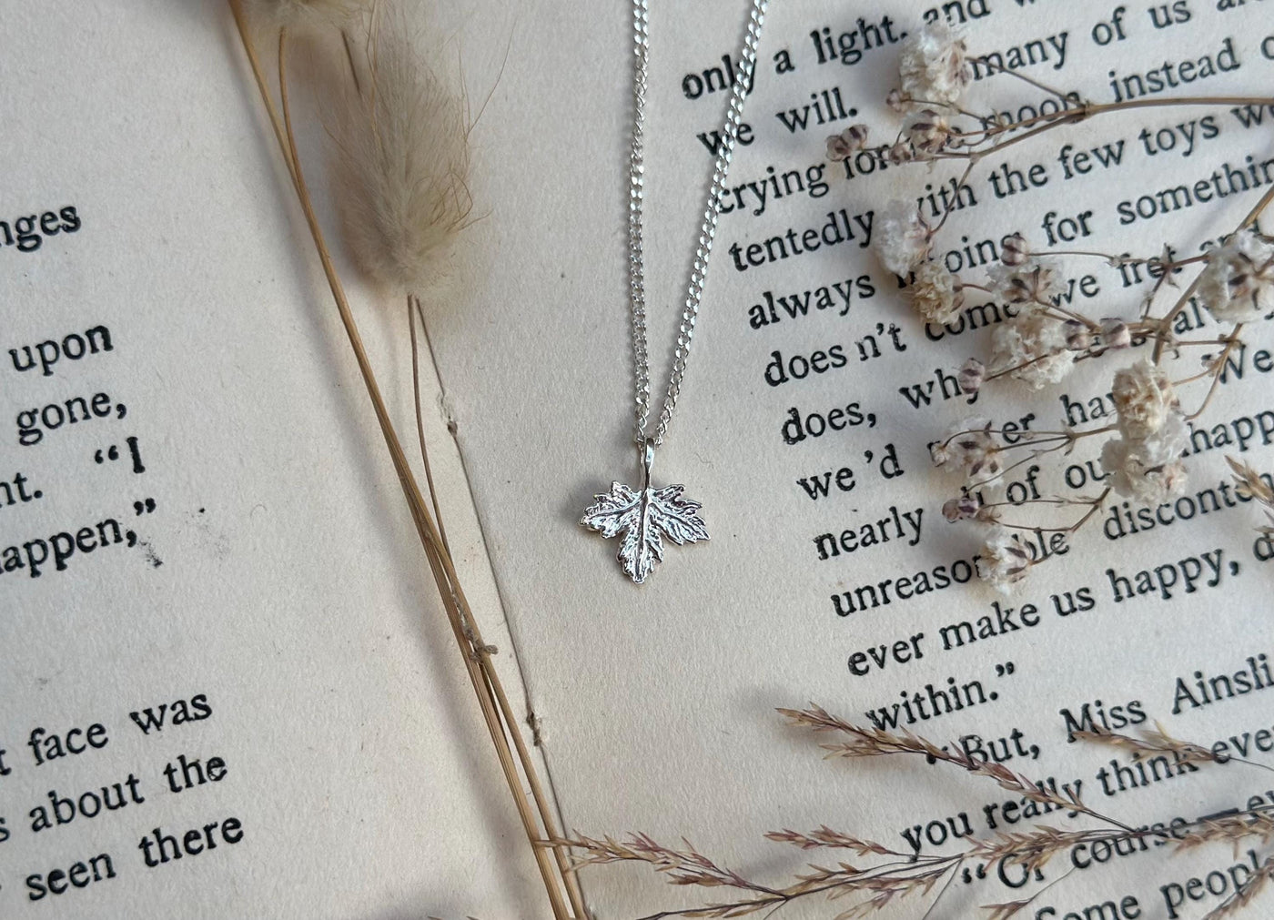 Silver Maple Leaf Dainty Necklace
