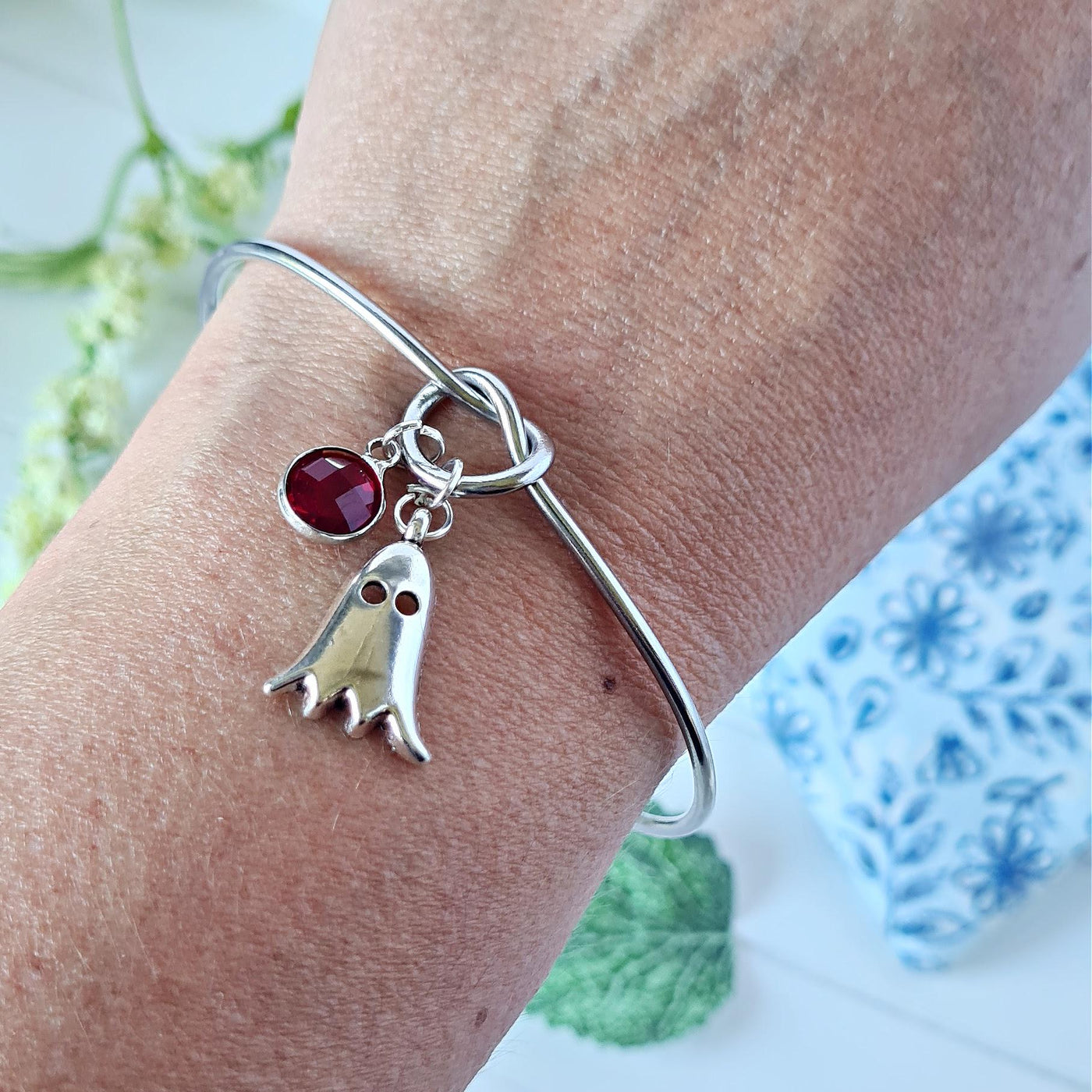 Ghost Charm Bangle Bracelet