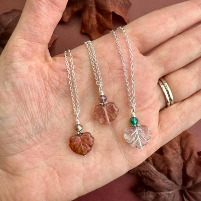 Dainty Enchanted Autumn Leaves Necklace