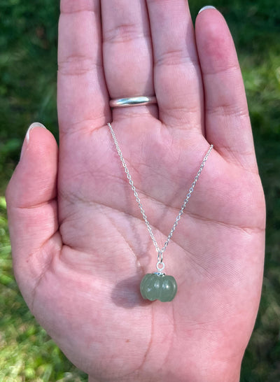 Handmade Natural Crystal Pumpkin Pendant