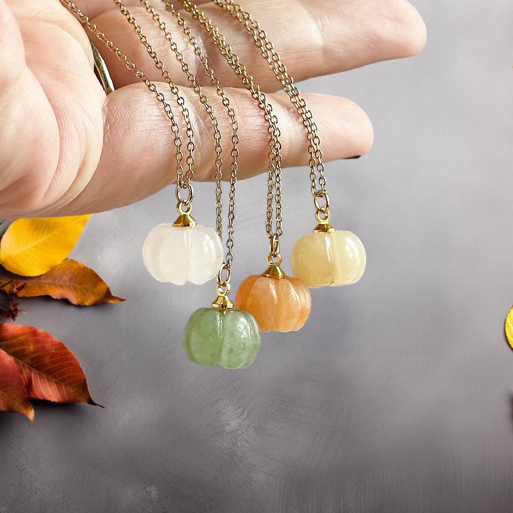 Gemstone Pumpkin Necklace