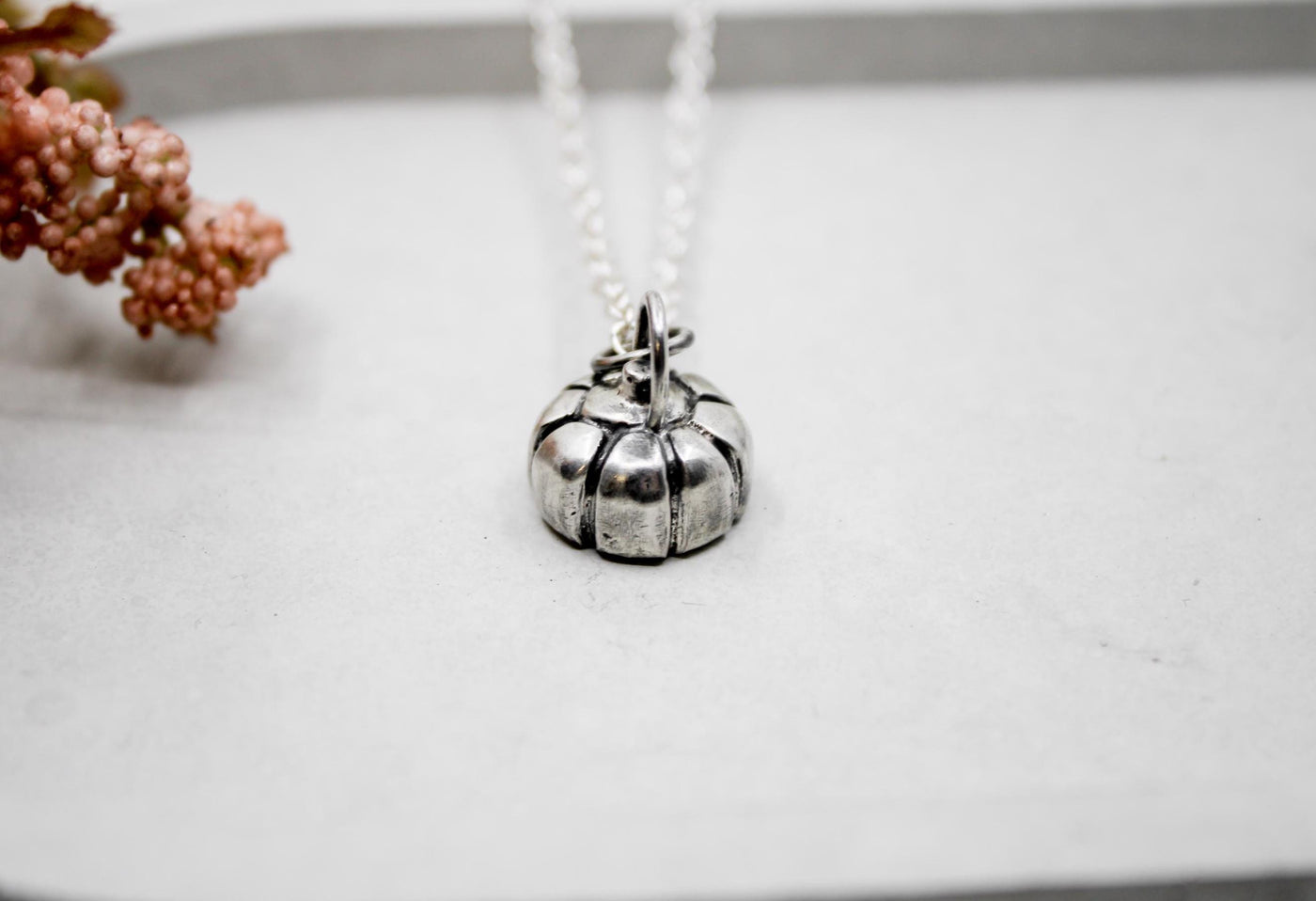 Sterling Silver Pumpkin Necklace