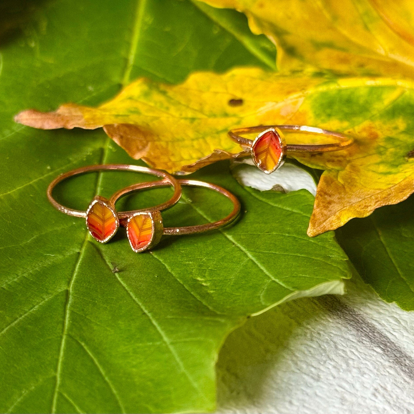 Dainty Autumn Leaf Ring