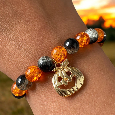 Gold Pumpkin Charm Bracelet