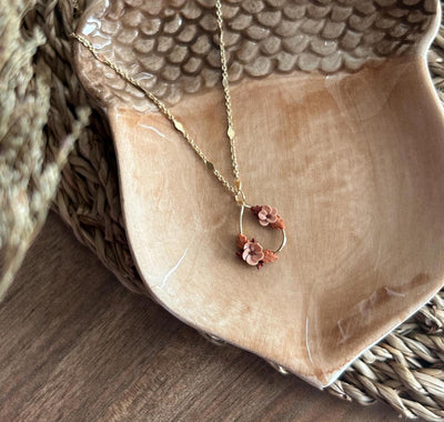 Floral Teardop Plated Necklace