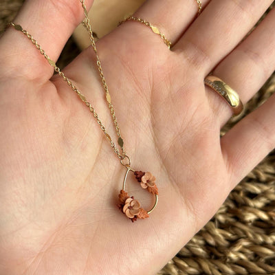 Floral Teardop Plated Necklace