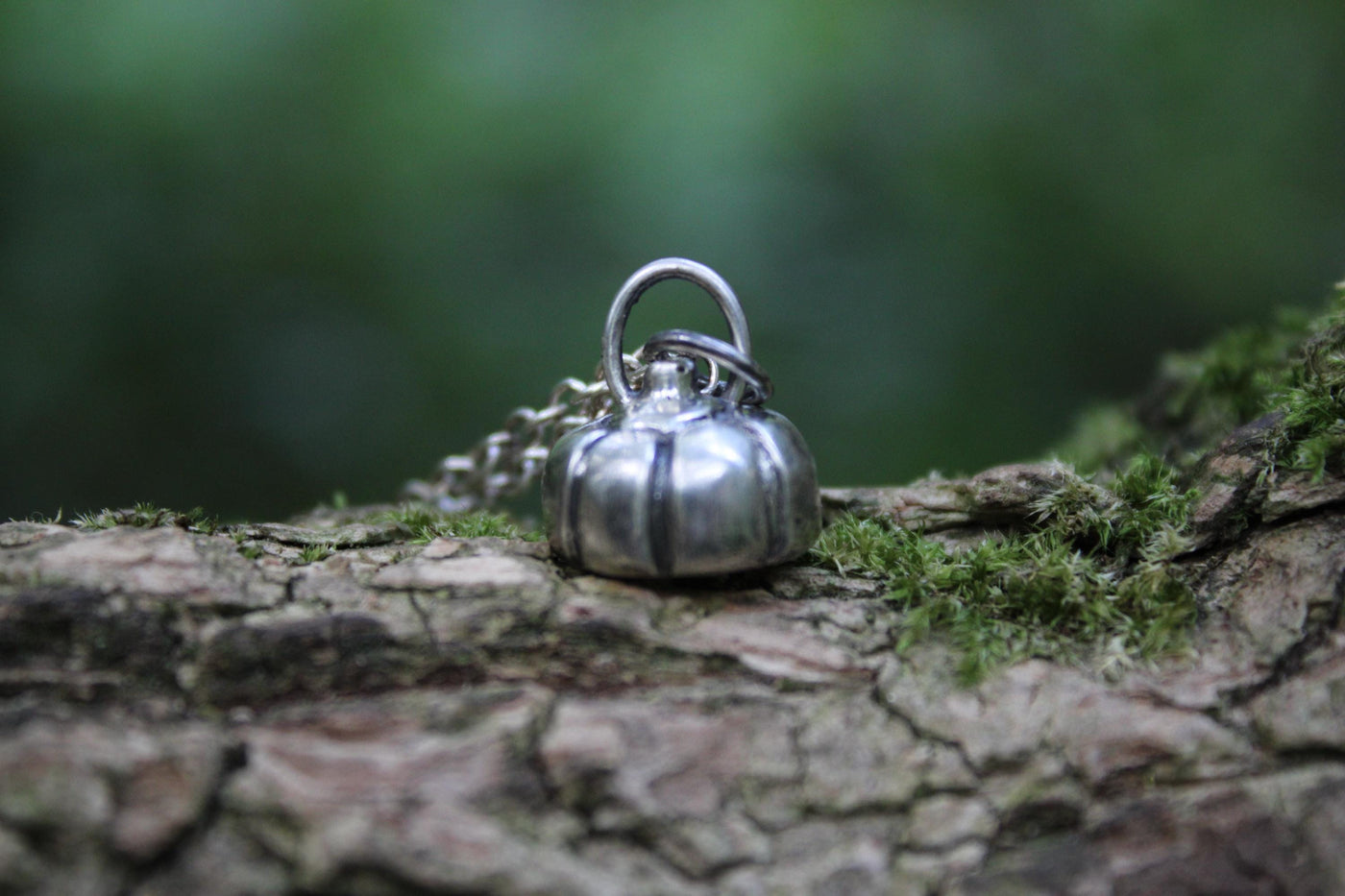 Sterling Silver Pumpkin Necklace