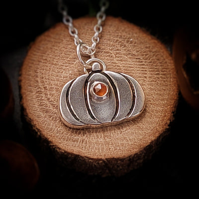 Silver Pumpkin Necklace