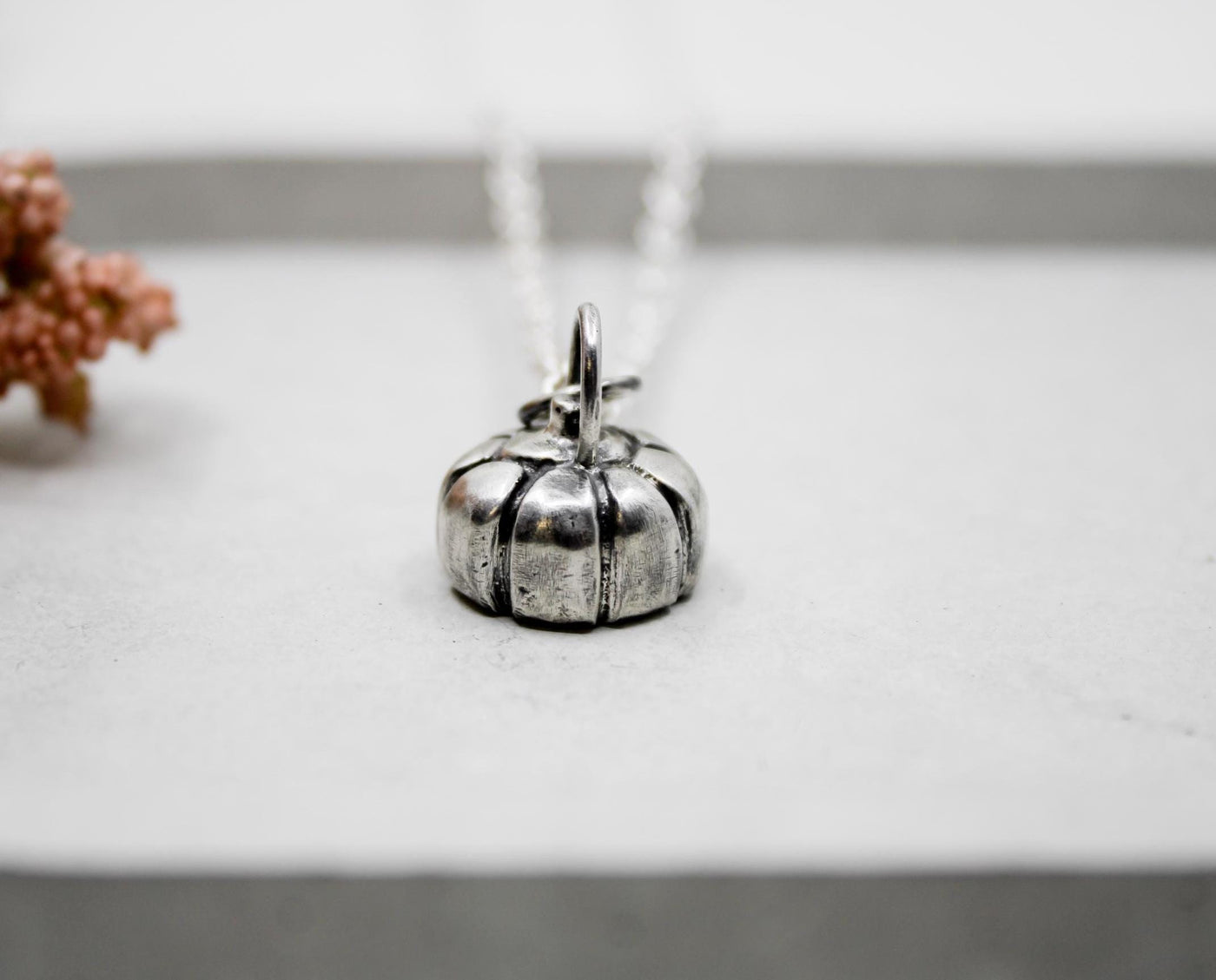 Sterling Silver Pumpkin Necklace