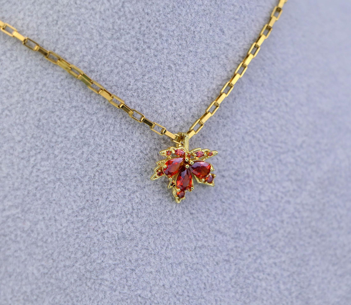 Red Maple Leaf Autumn Necklace