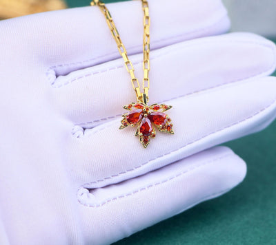 Red Maple Leaf Autumn Necklace