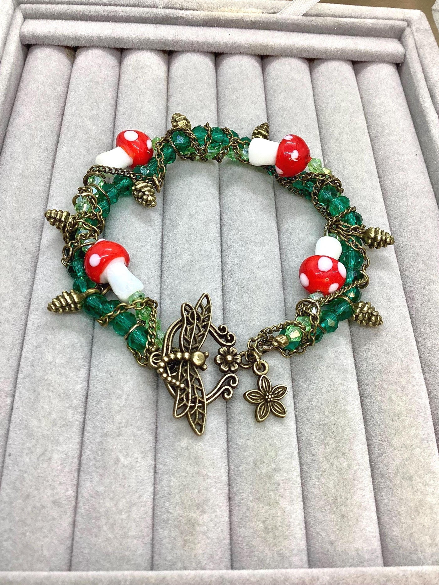 Bronze Mushroom Pinecone Bracelet