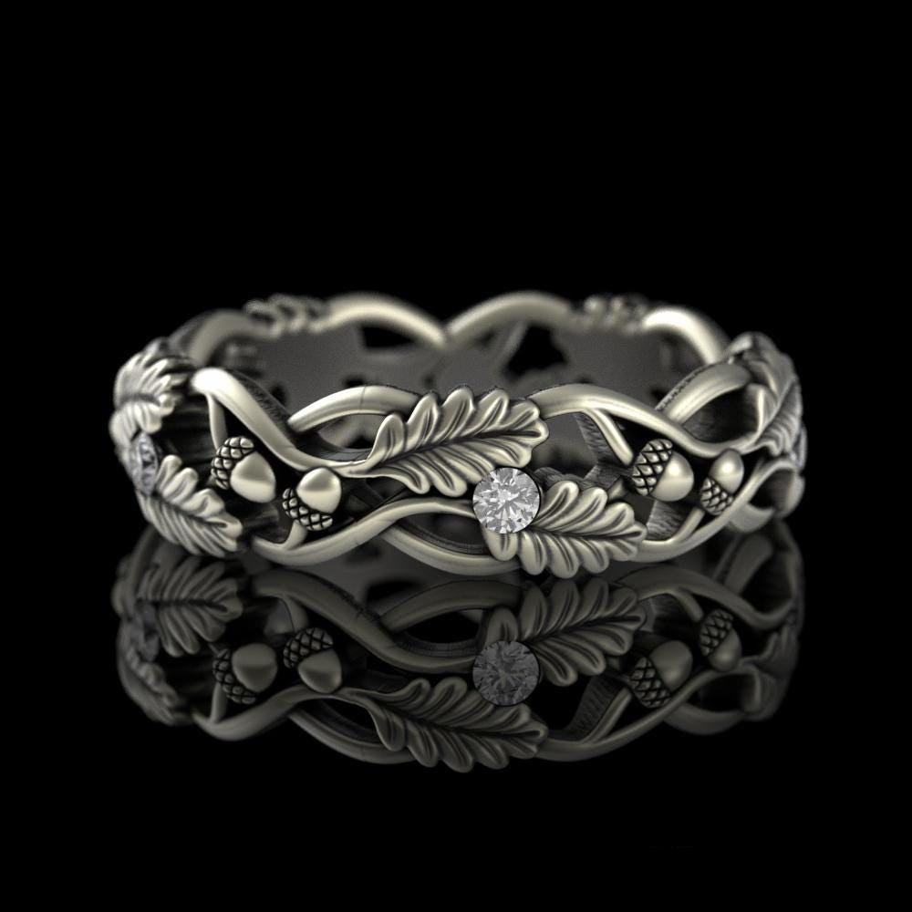 Womens Gold Nature Wedding Band