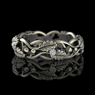 Womens Gold Nature Wedding Band