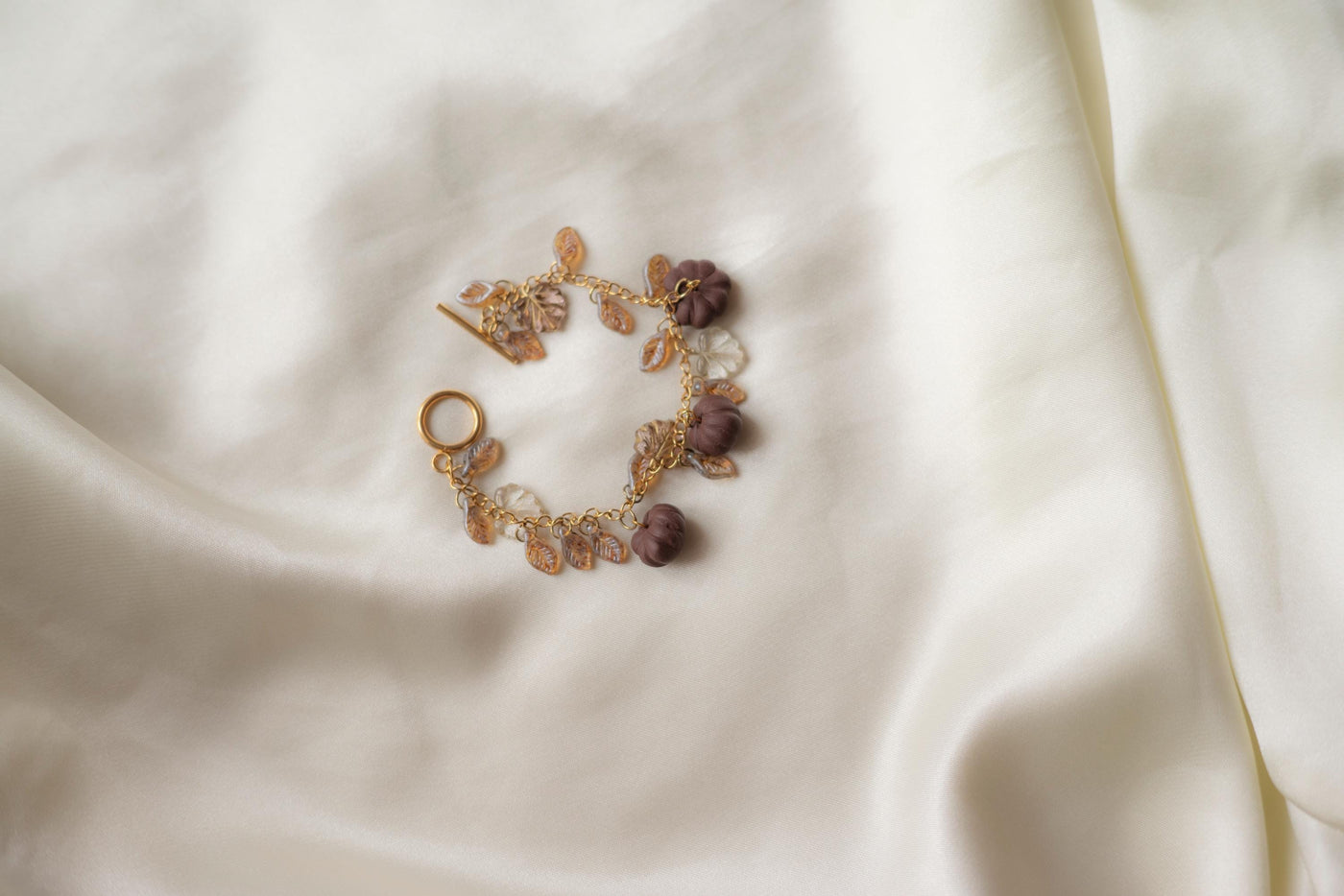 Stainless Steel Pumpkin Leaf Bracelet