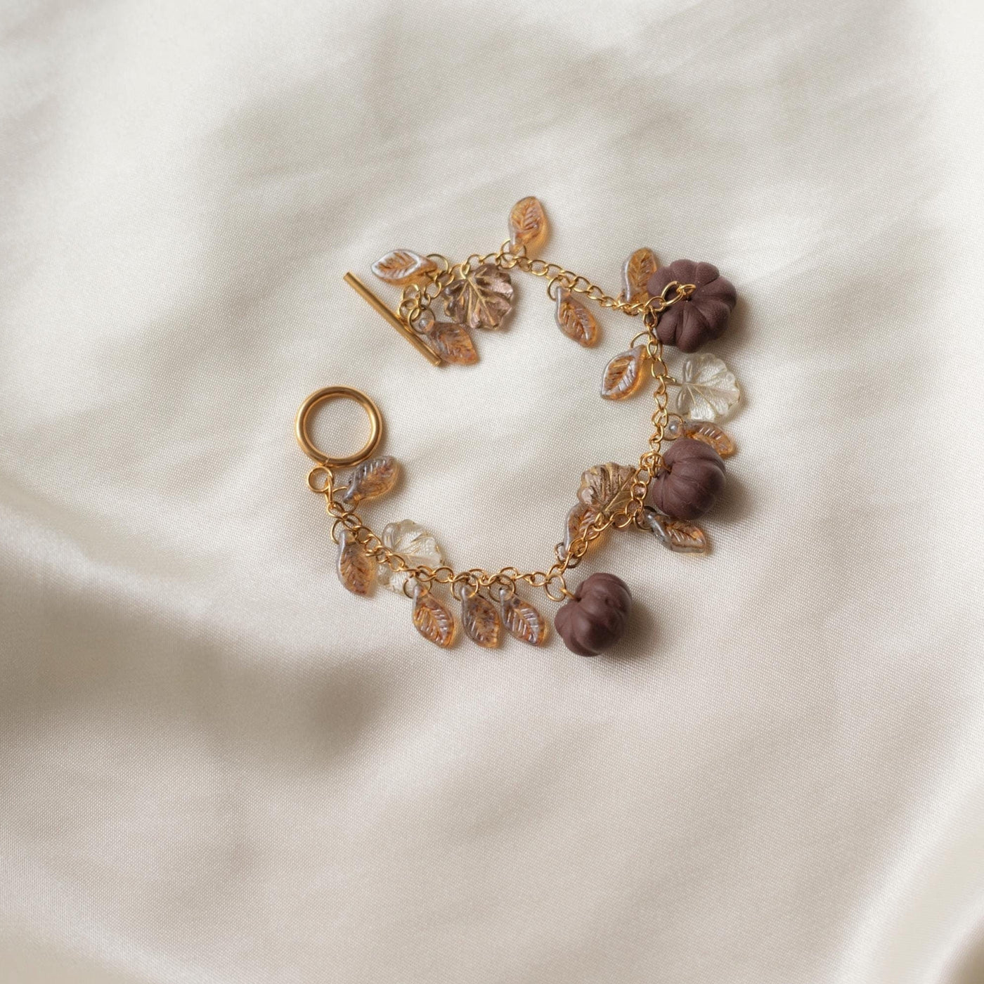 Stainless Steel Pumpkin Leaf Bracelet