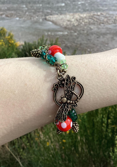 Bronze Mushroom Pinecone Bracelet