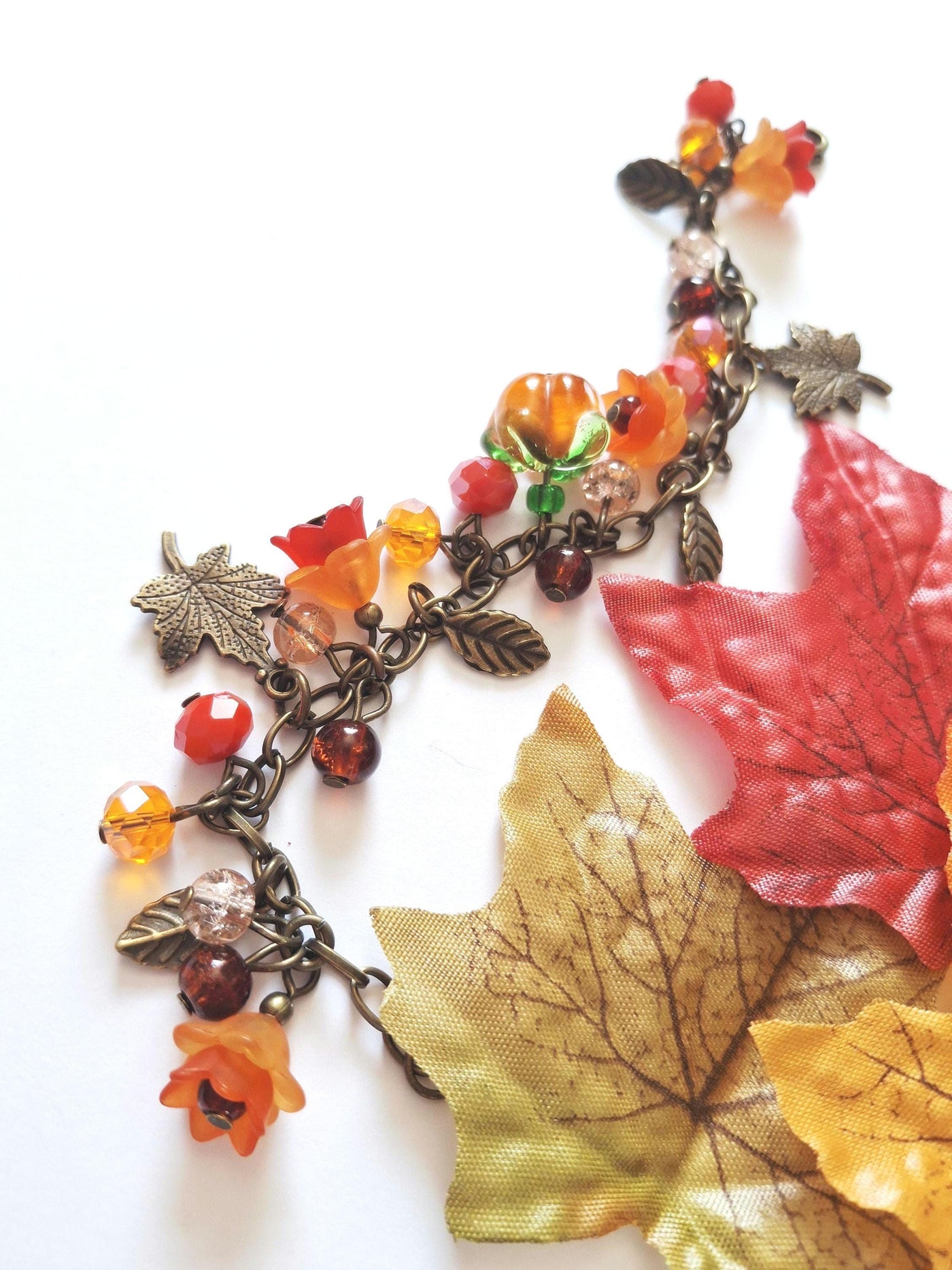 Bronze Leaves Charm Bracelet