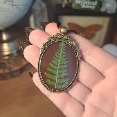 Real Preserved Fern Leaf Adjustable Necklace
