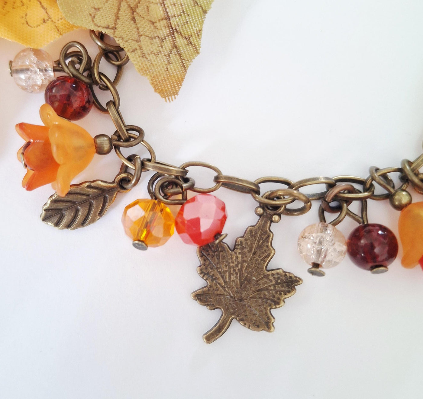 Bronze Leaves Charm Bracelet
