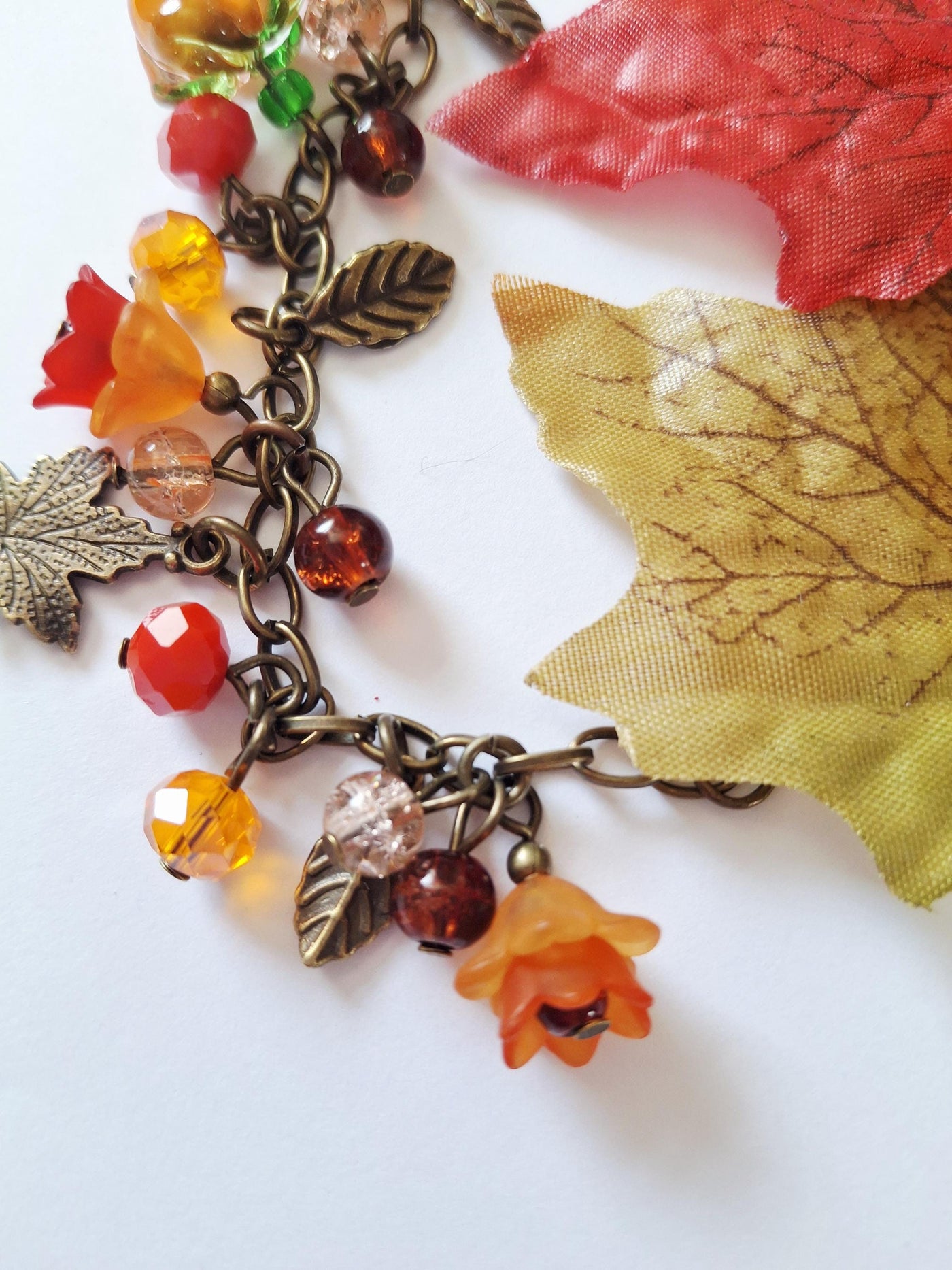 Bronze Leaves Charm Bracelet