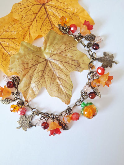 Bronze Leaves Charm Bracelet