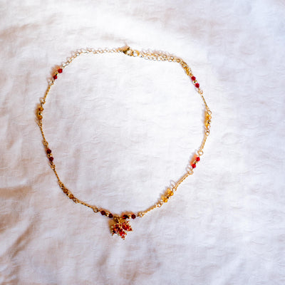 Cubic Zirconia Autumn Leaf Necklace